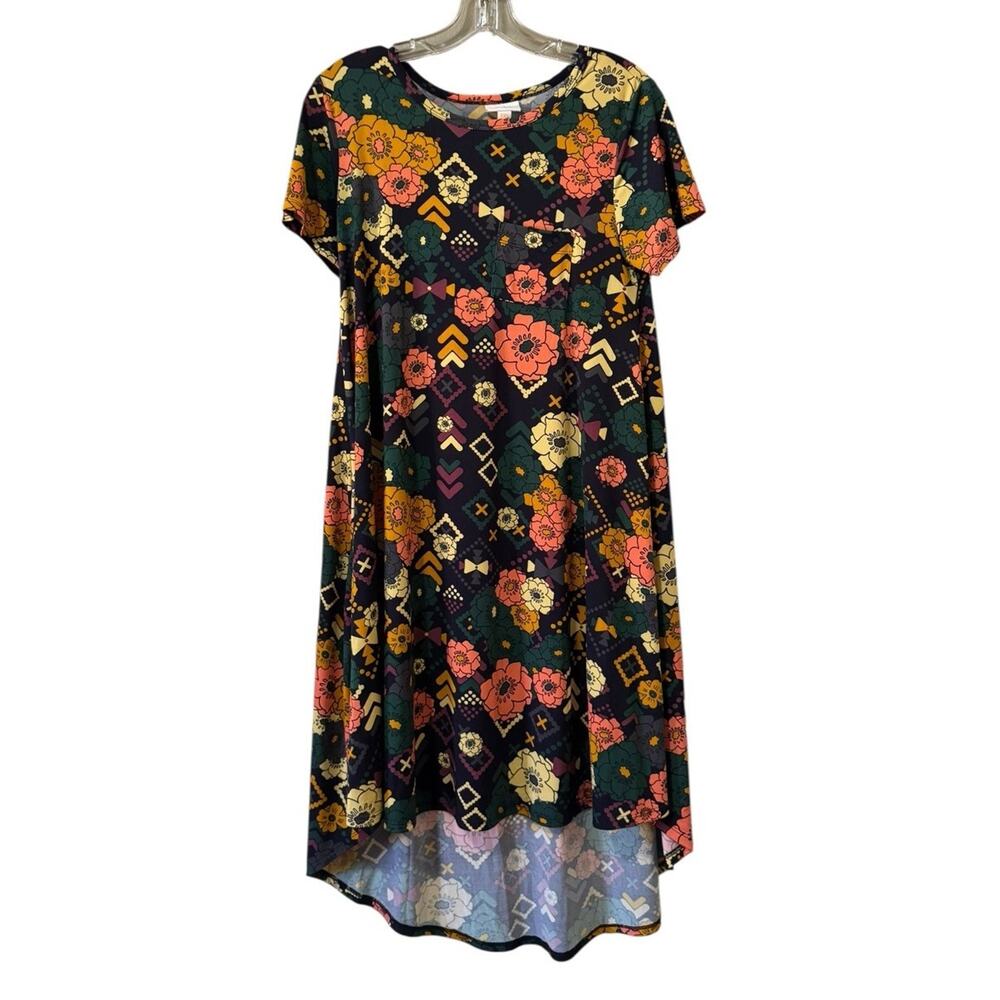LuLaRoe Women Size XXS Swing Dress Stretch Floral Pocket Boho Hippie Skater Punk